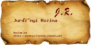 Jurányi Rozina névjegykártya